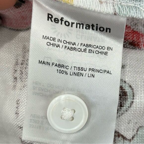 REFORMATION Huckleberry Linen Dress in comic print - Picture 8 of 9